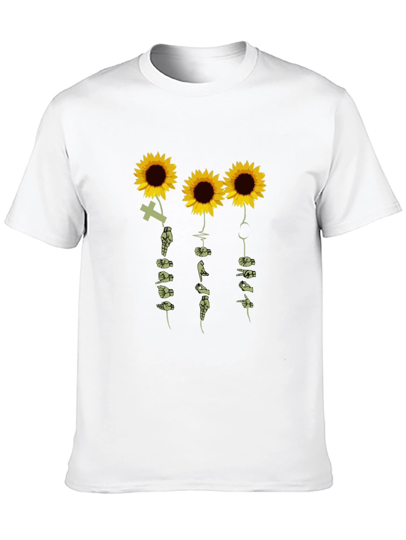 Black Sunflower ASL Graphic T-Shirt view 10