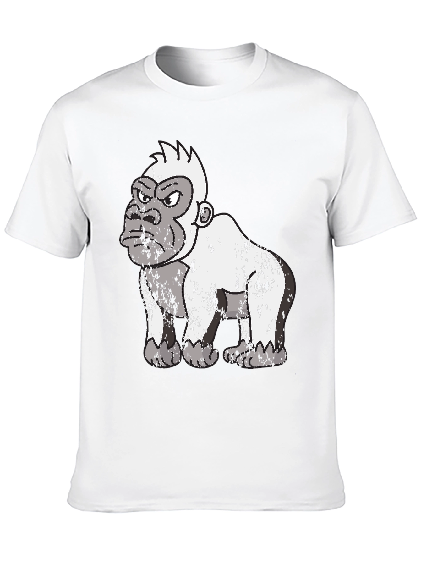 Black Grumpy Gorilla Graphic Tee - Black Cotton T-Shirt view 10