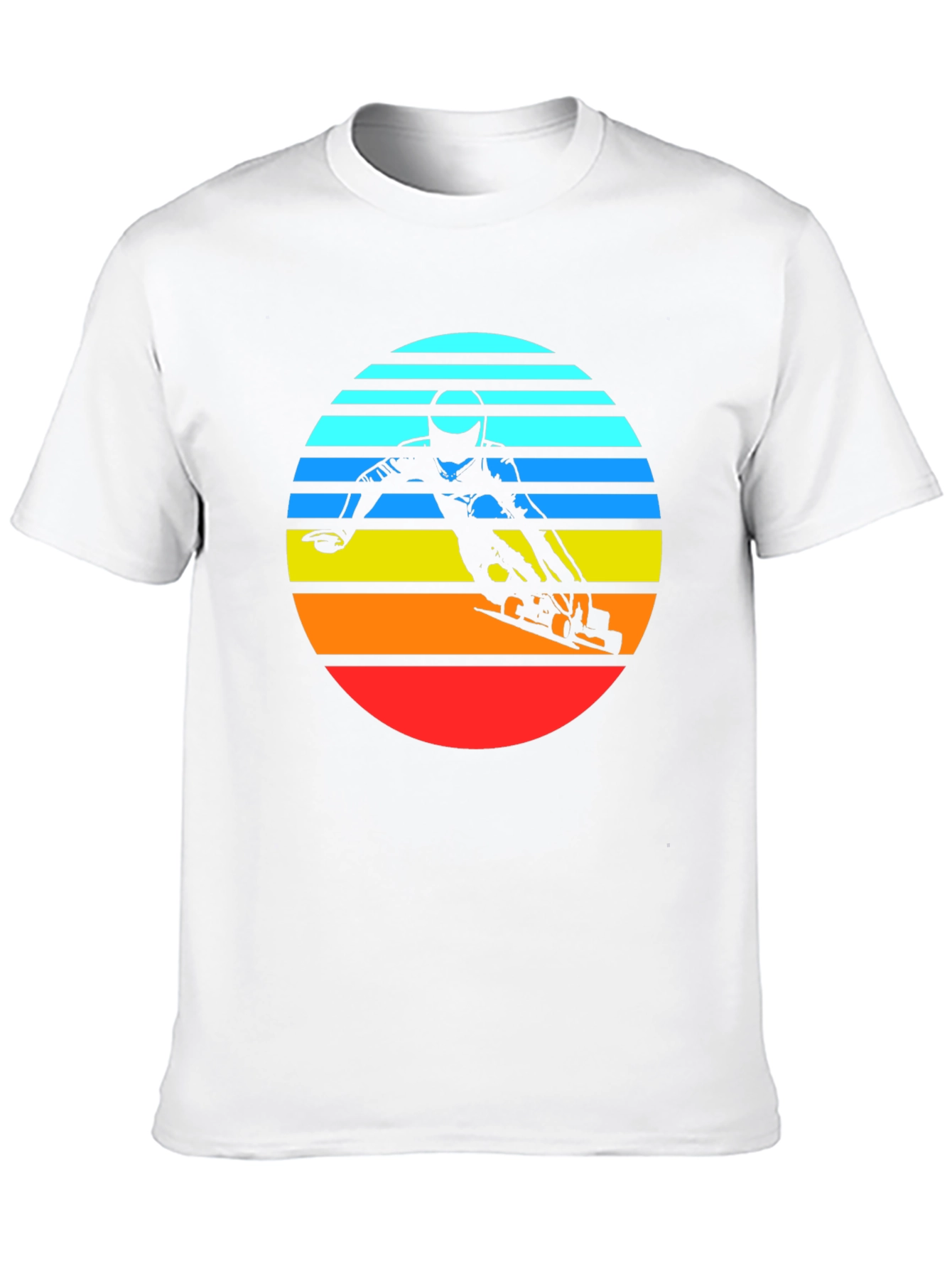 Black Retro Sunset Mountain Bike T-Shirt view 10