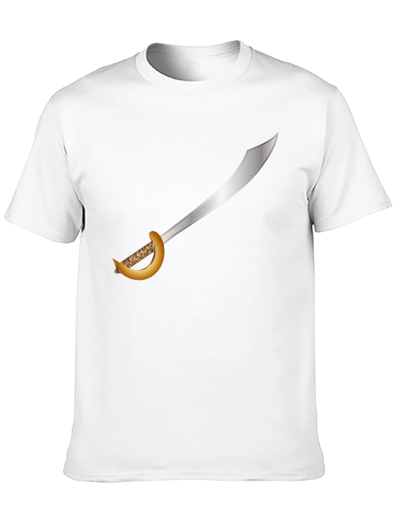 Black Pirate Cutlass T-Shirt - Black Cotton Tee view 10