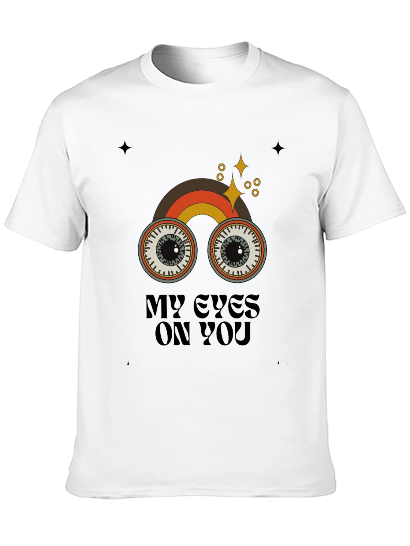 Black Retro My Eyes On You Graphic T-Shirt view 10