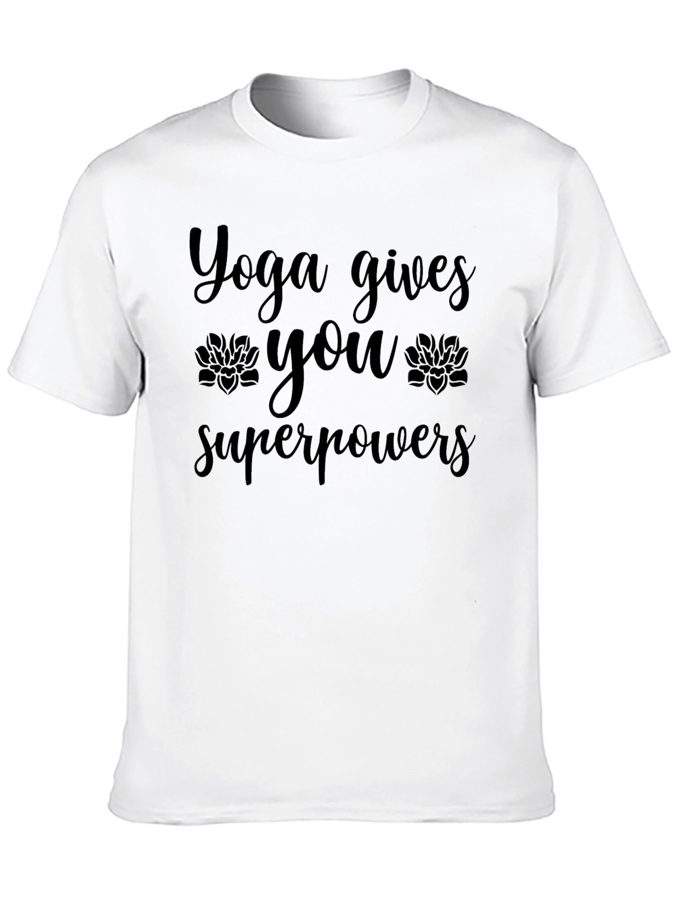 Black Yoga Gives You Superpowers Black Graphic T-Shirt view 10