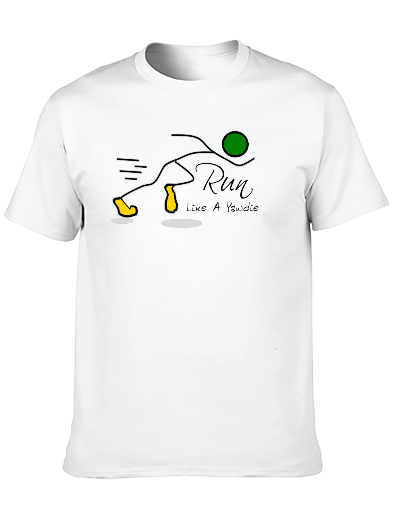 Black Run Like a Yawdie T-Shirt: Fun Graphic Tee view 10