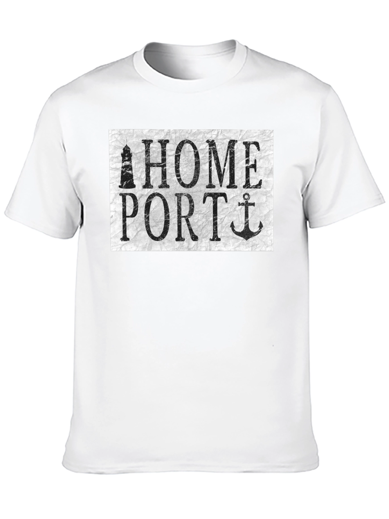 Black Home Port Graphic Tee - Nautical Anchor Lighthouse Shirt view 10