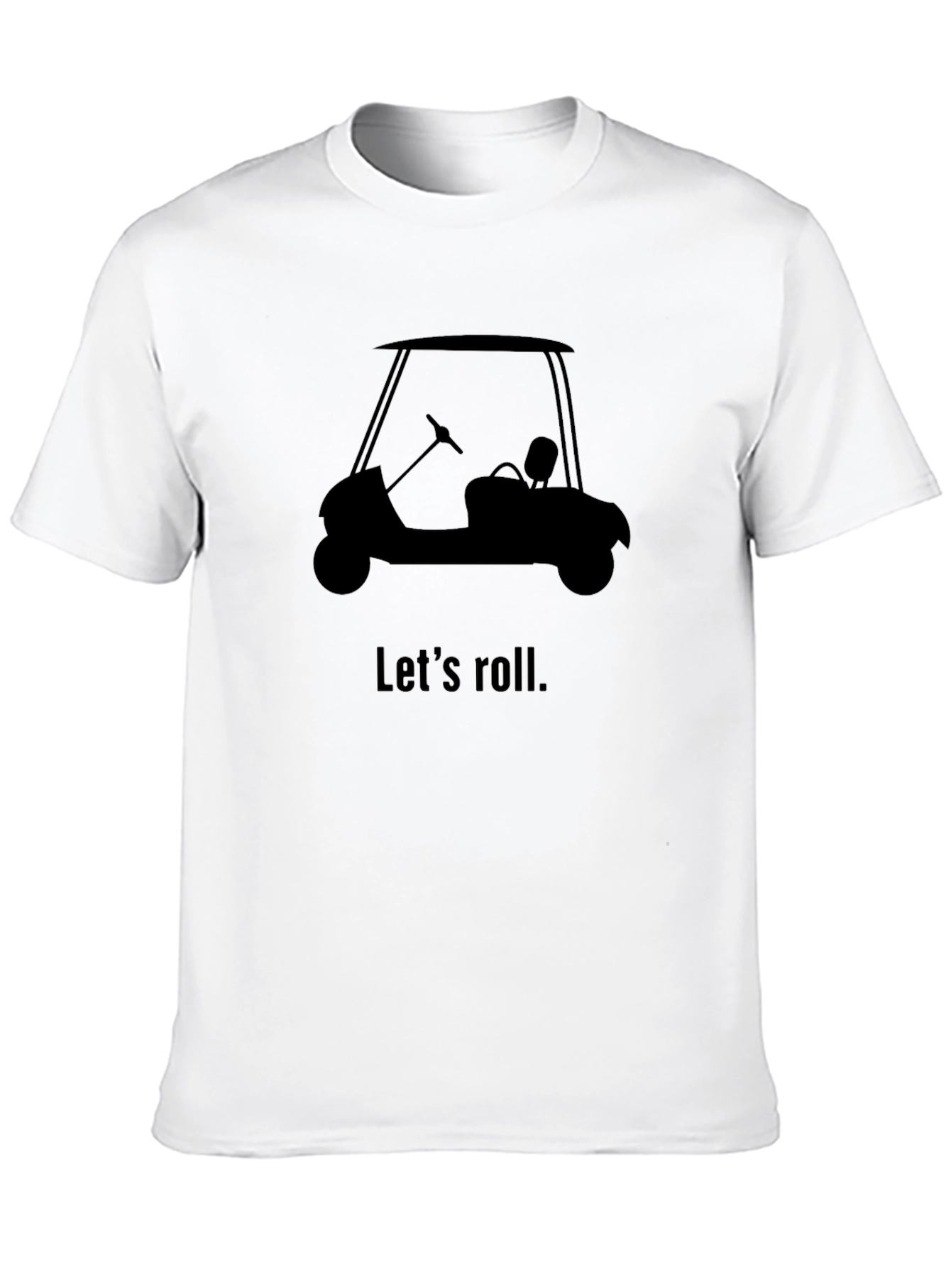 Black Let's Roll Golf Cart Graphic Tee - Black view 10