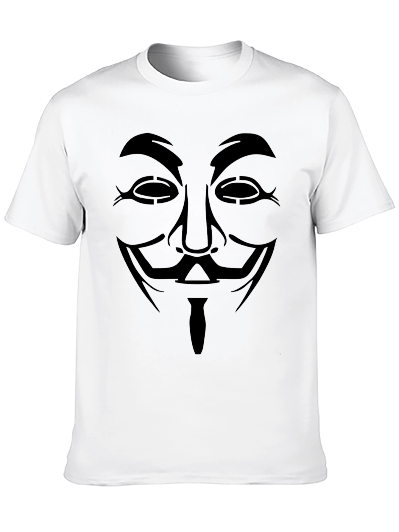 Black Anonymous Mask Graphic Tee - Black Cotton Blend T-Shirt view 10