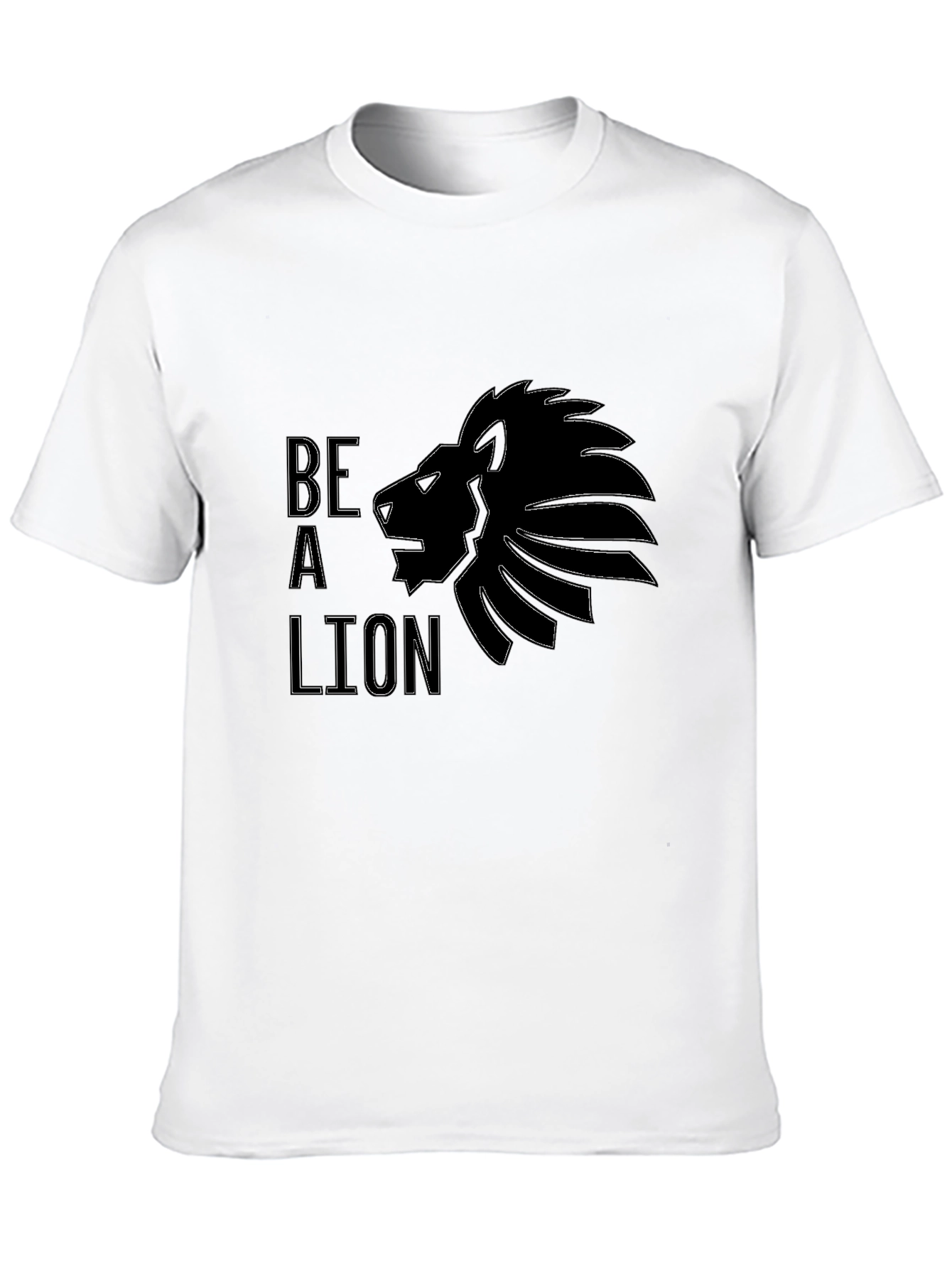 Black Be A Lion Graphic Tee - Black Cotton T-Shirt view 10