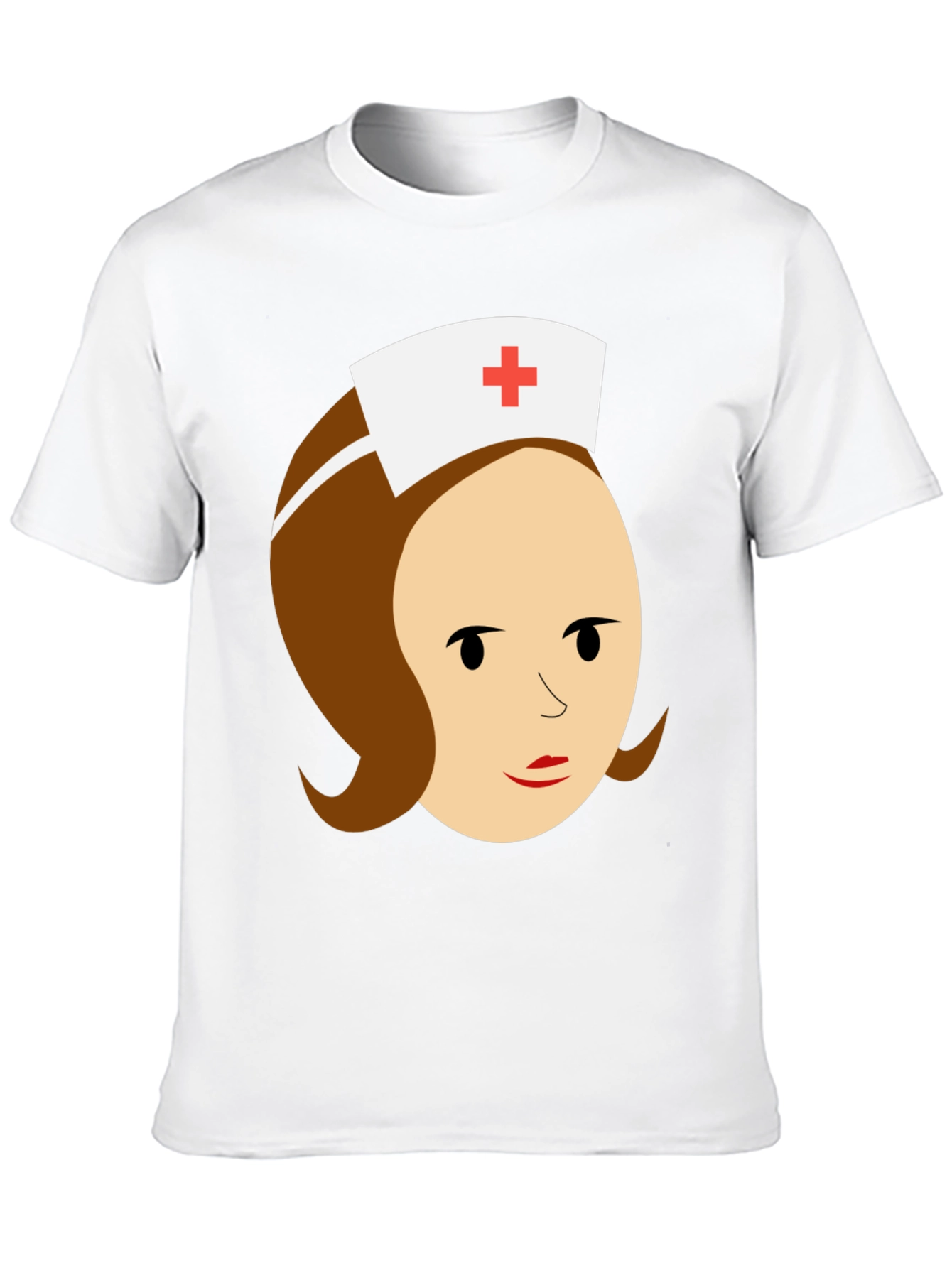 Black Cartoon Nurse Graphic Tee - Black Cotton T-Shirt view 10
