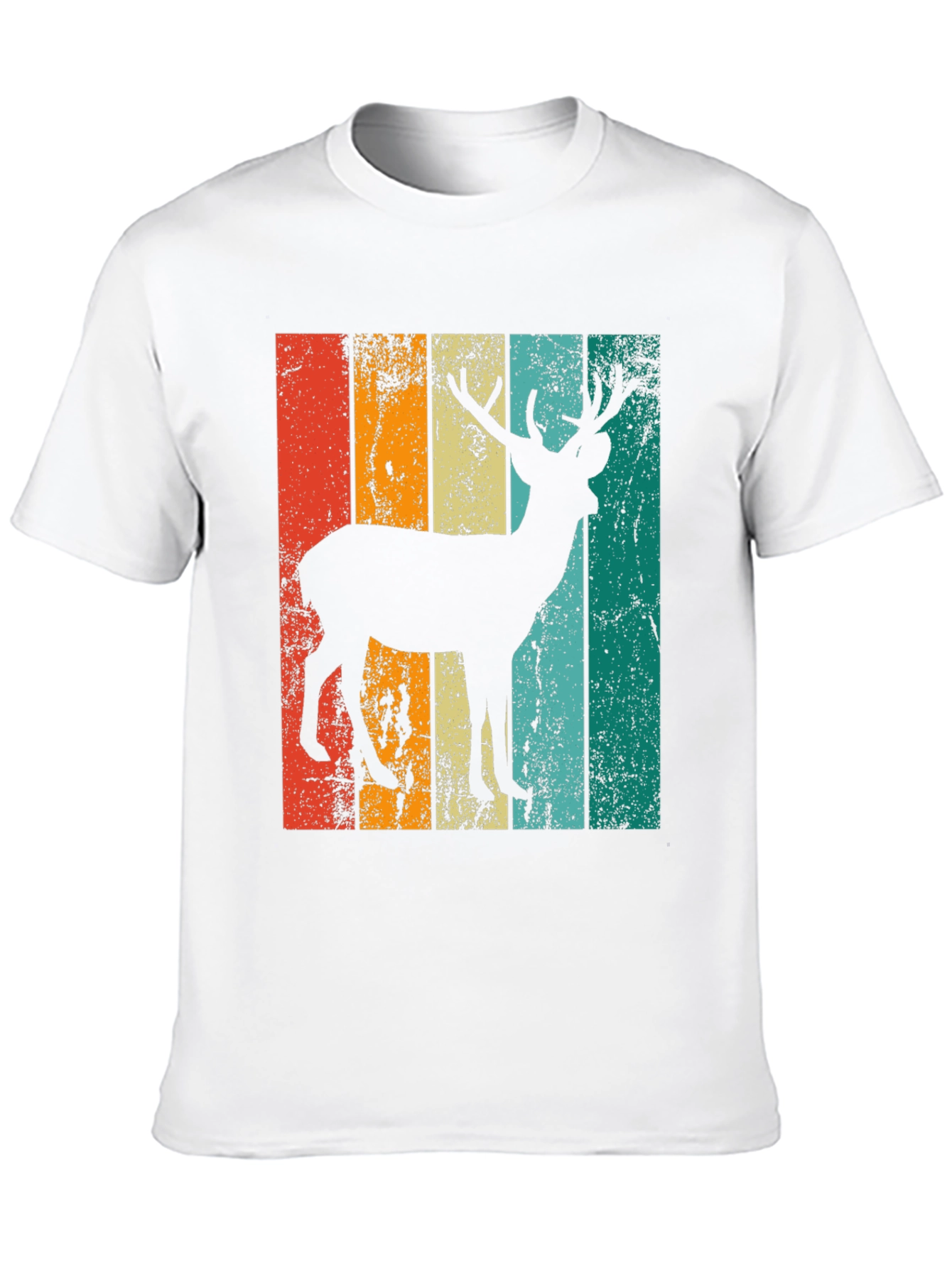 Black Retro Deer Graphic Print Tee - Black view 10