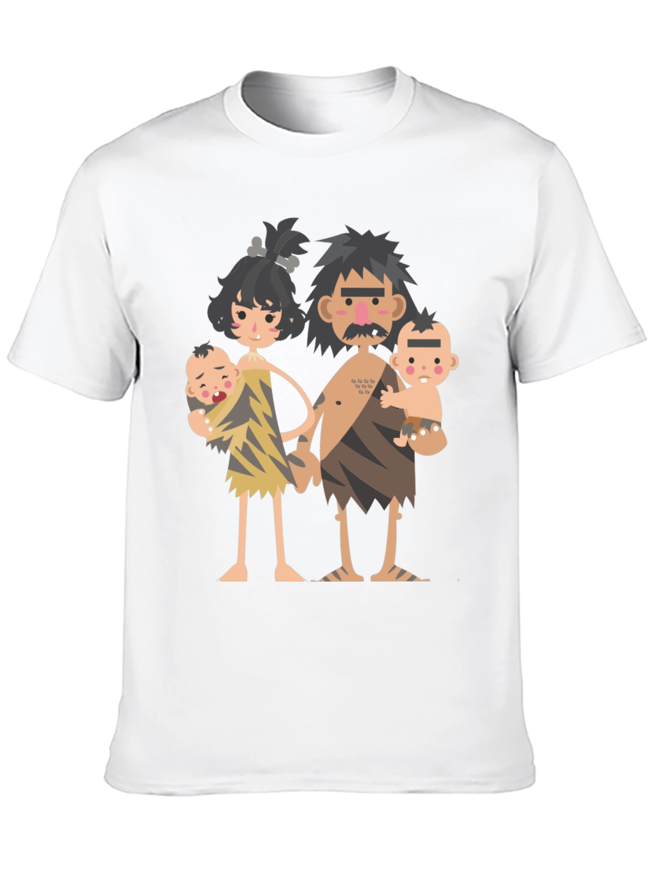 Black Cartoon Caveman Family Graphic T-Shirt view 10