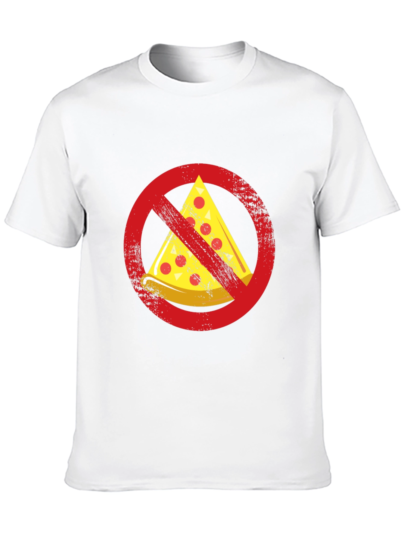 Black No Pizza Zone Graphic Tee - Funny Foodie Shirt view 10