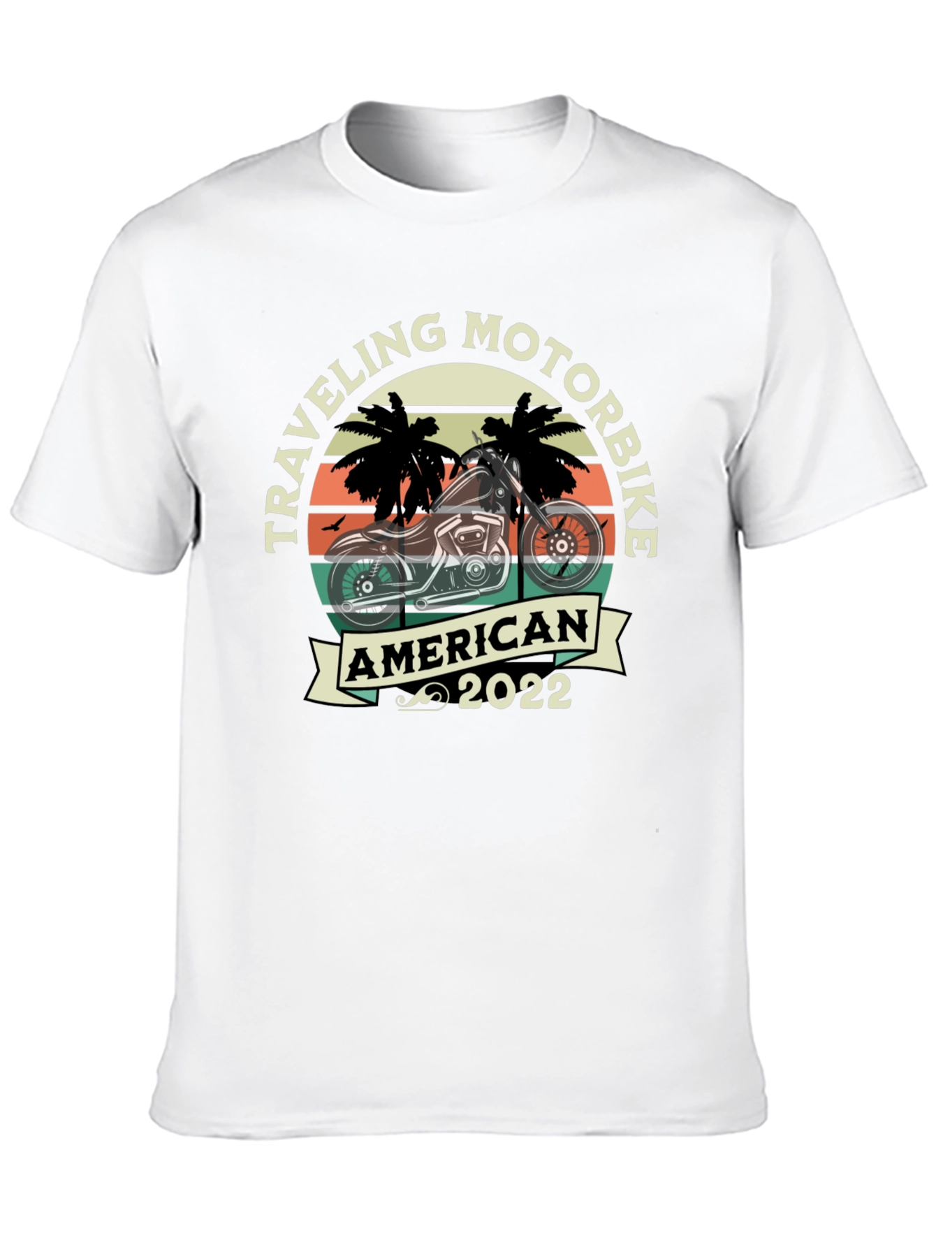 Black Traveling Motorbike American 2022 T-Shirt view 10