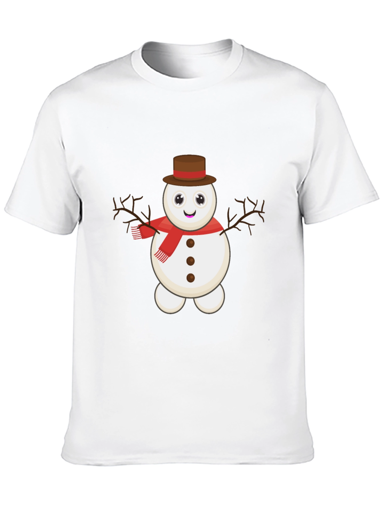 Black Cute Snowman Graphic Tee view 10