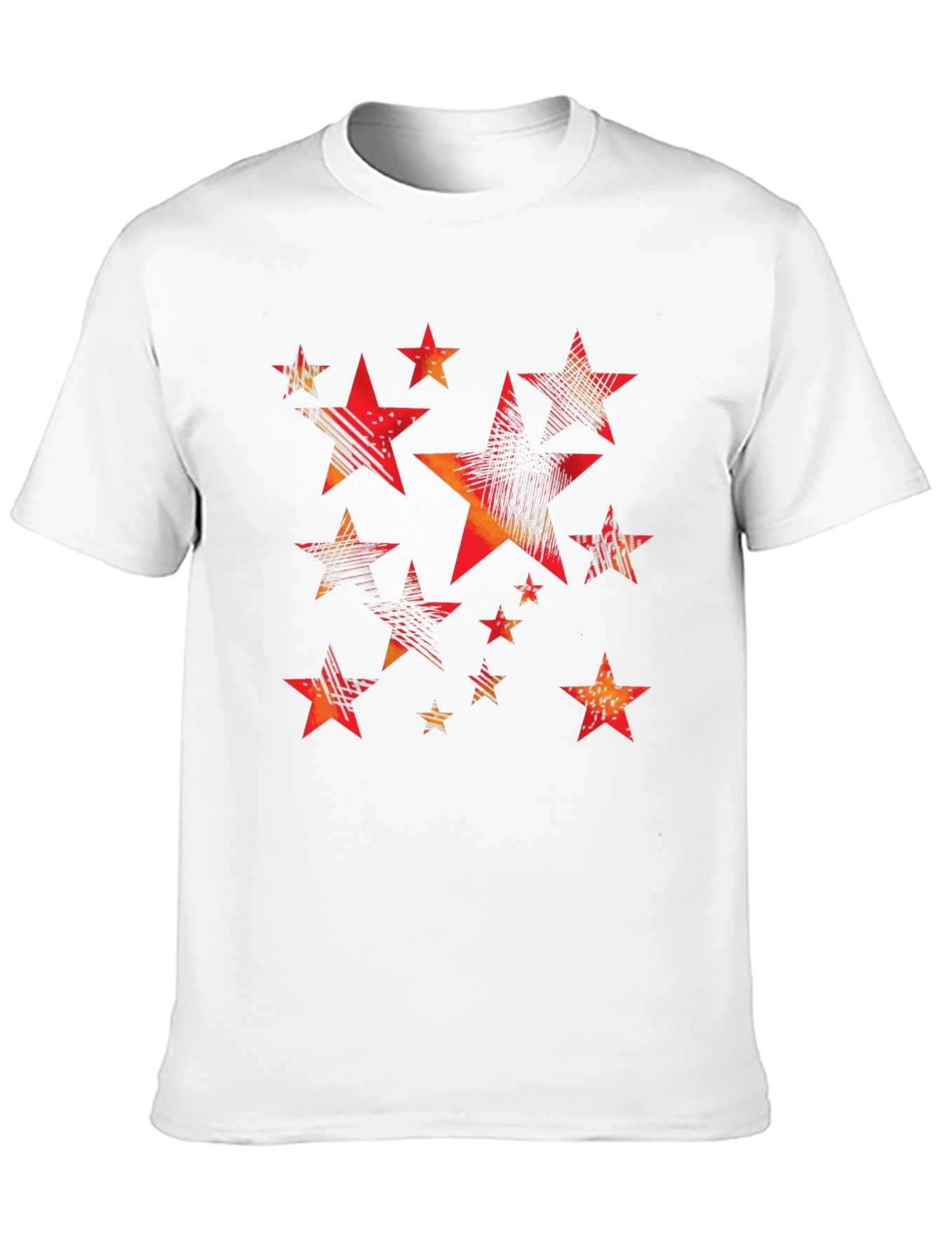 Black Stylish Star Pattern Black T-Shirt for Men view 10