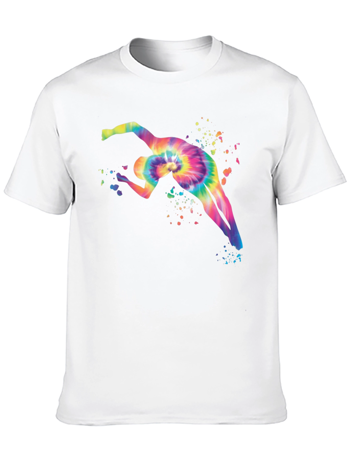 Black Tie-Dye Gymnast Graphic Black T-Shirt view 10