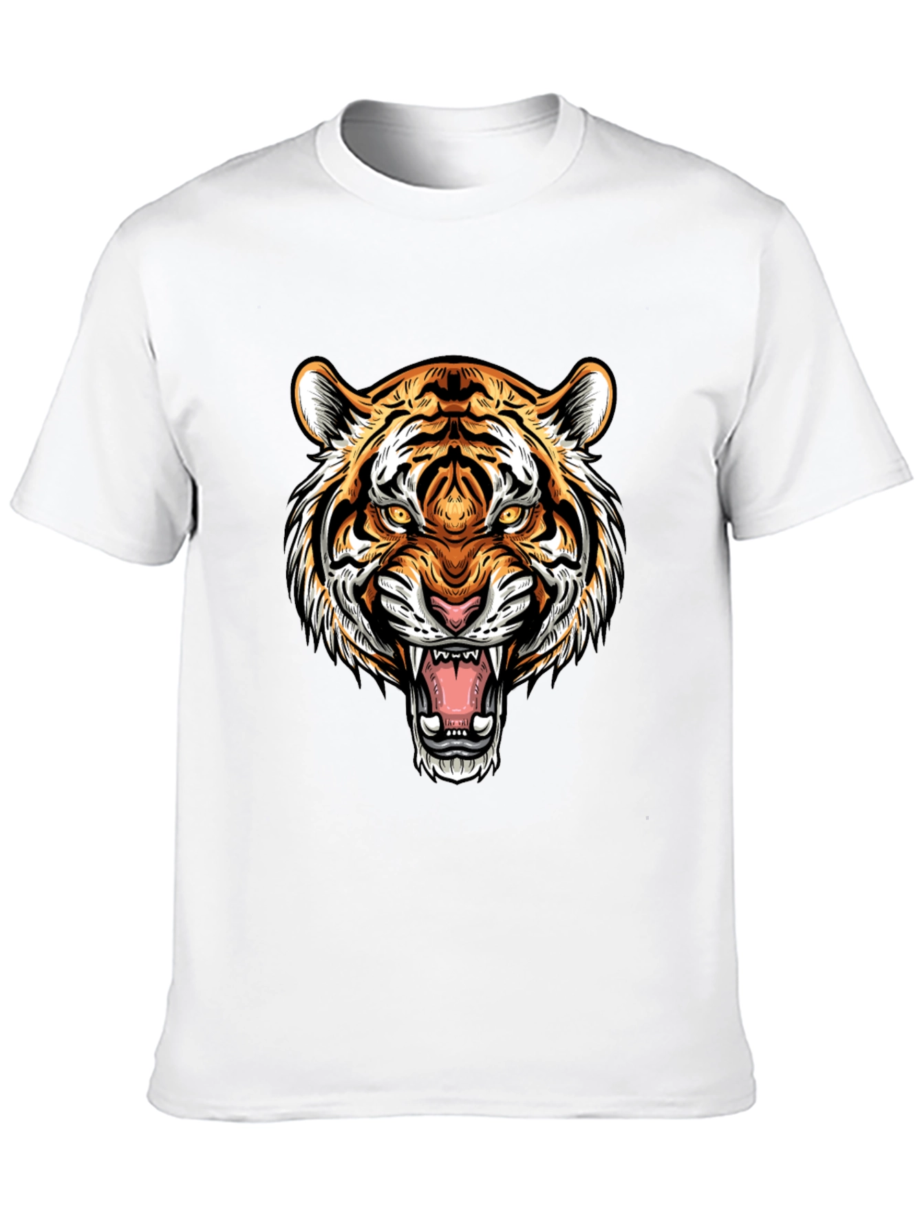 Black Roaring Tiger Graphic Tee - Black Cotton T-Shirt view 10