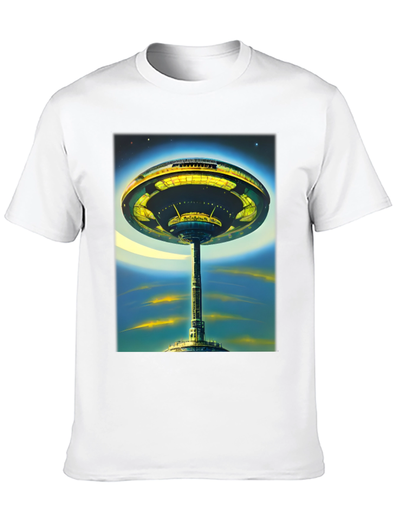 Black Futuristic Cityscape Graphic Tee - Sci-Fi Style view 10
