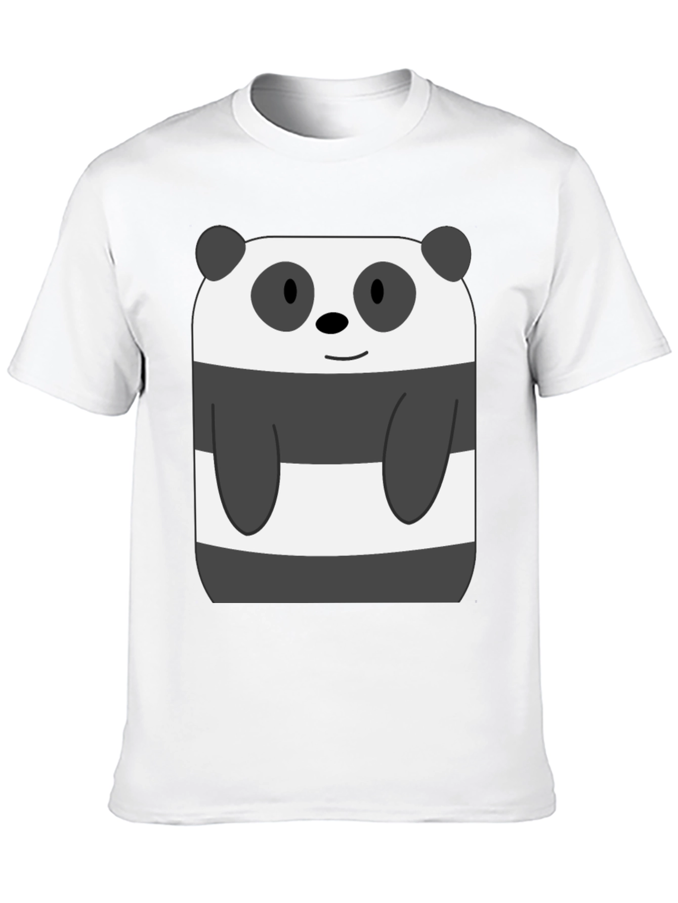 Black Cartoon Panda Bear Graphic Black T-Shirt view 10