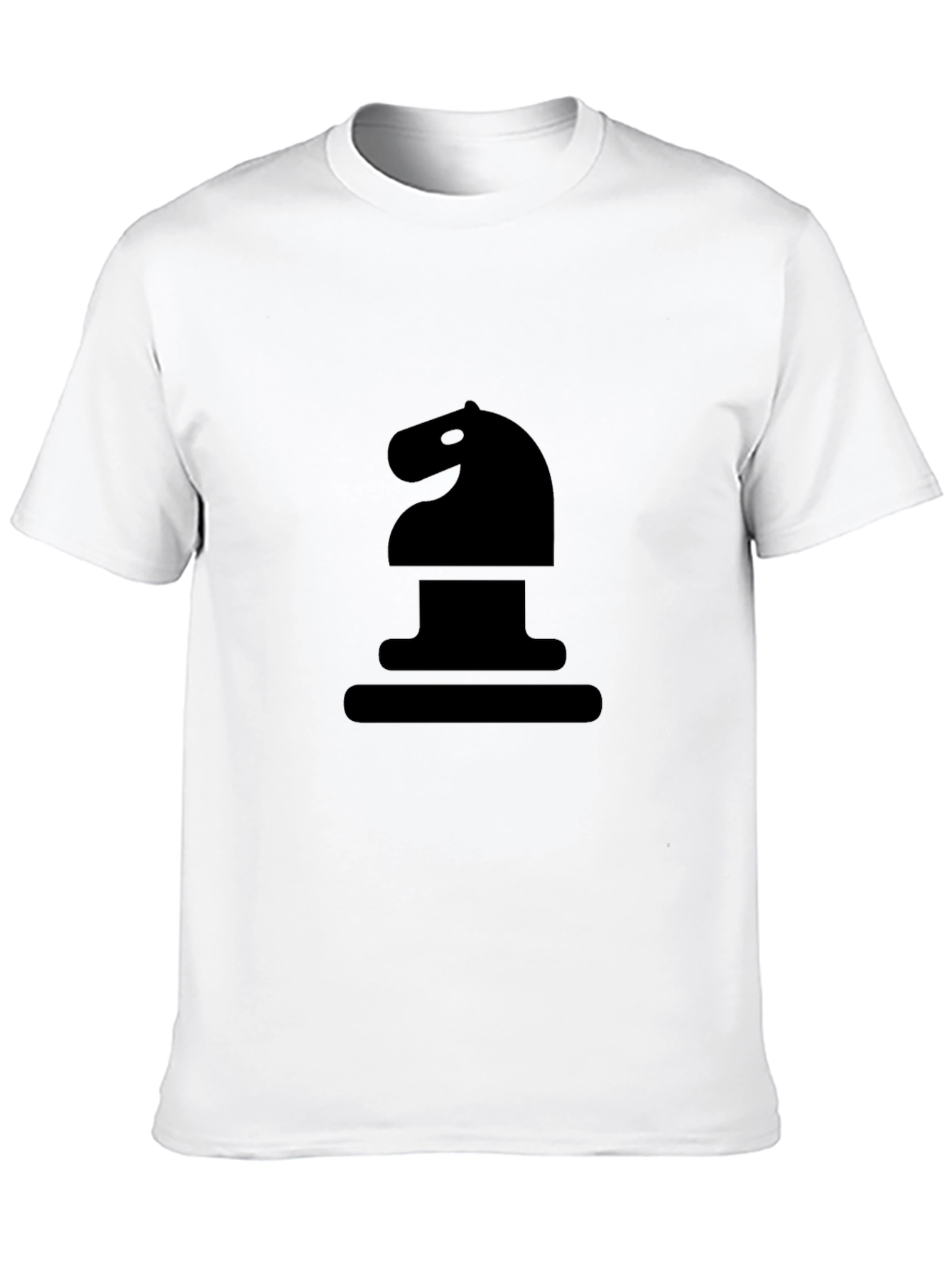 Black Chess Knight Graphic Tee - Black Cotton T-Shirt view 10