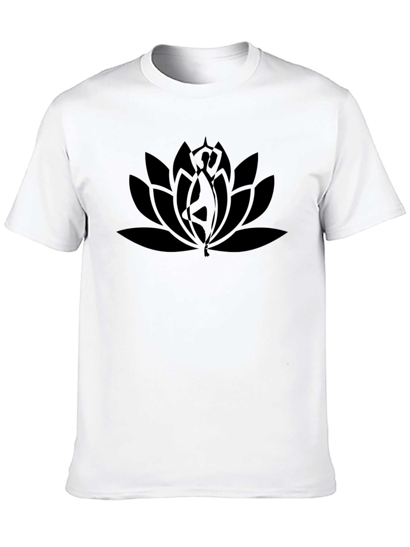 Black Lotus Yoga Graphic Tee - Black Cotton Blend view 10