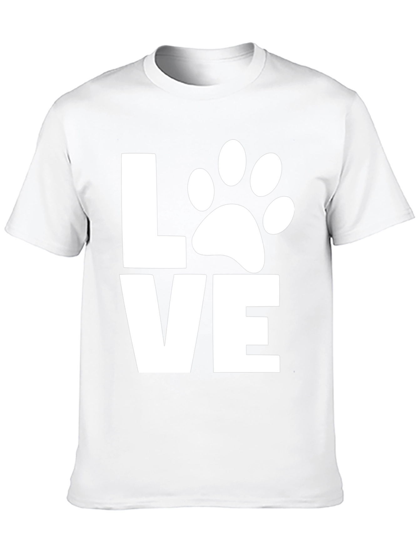Black Love Dog Paw Print T-Shirt -  Unisex Black Tee view 10