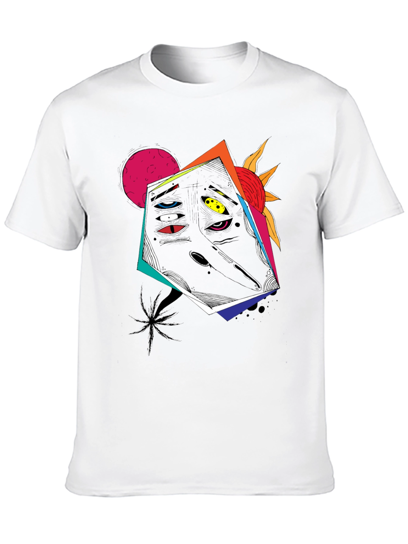 Black Abstract Graphic Print Black Tee view 10