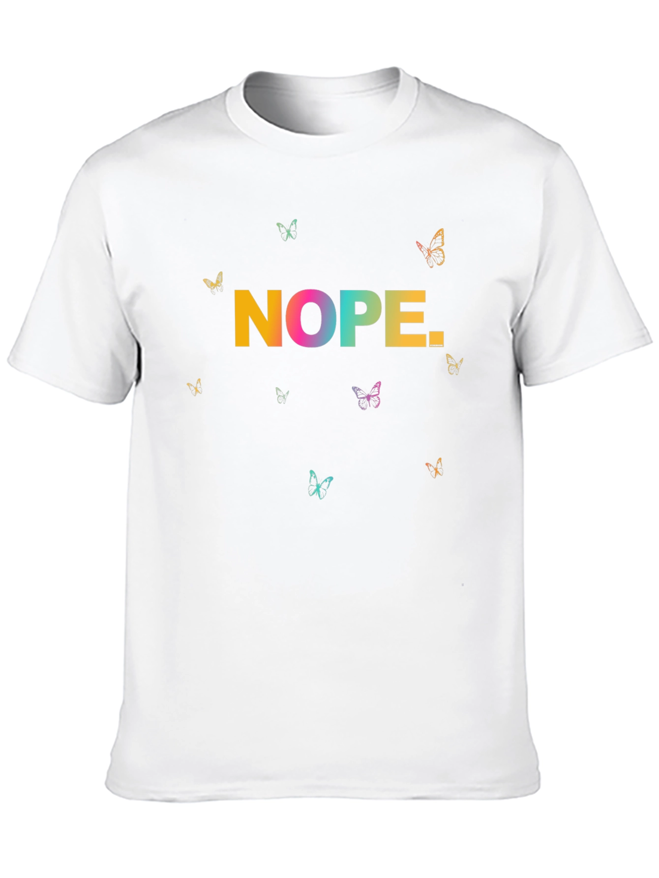 Black Nope Butterfly Graphic Tee - Casual Unisex T-Shirt view 10