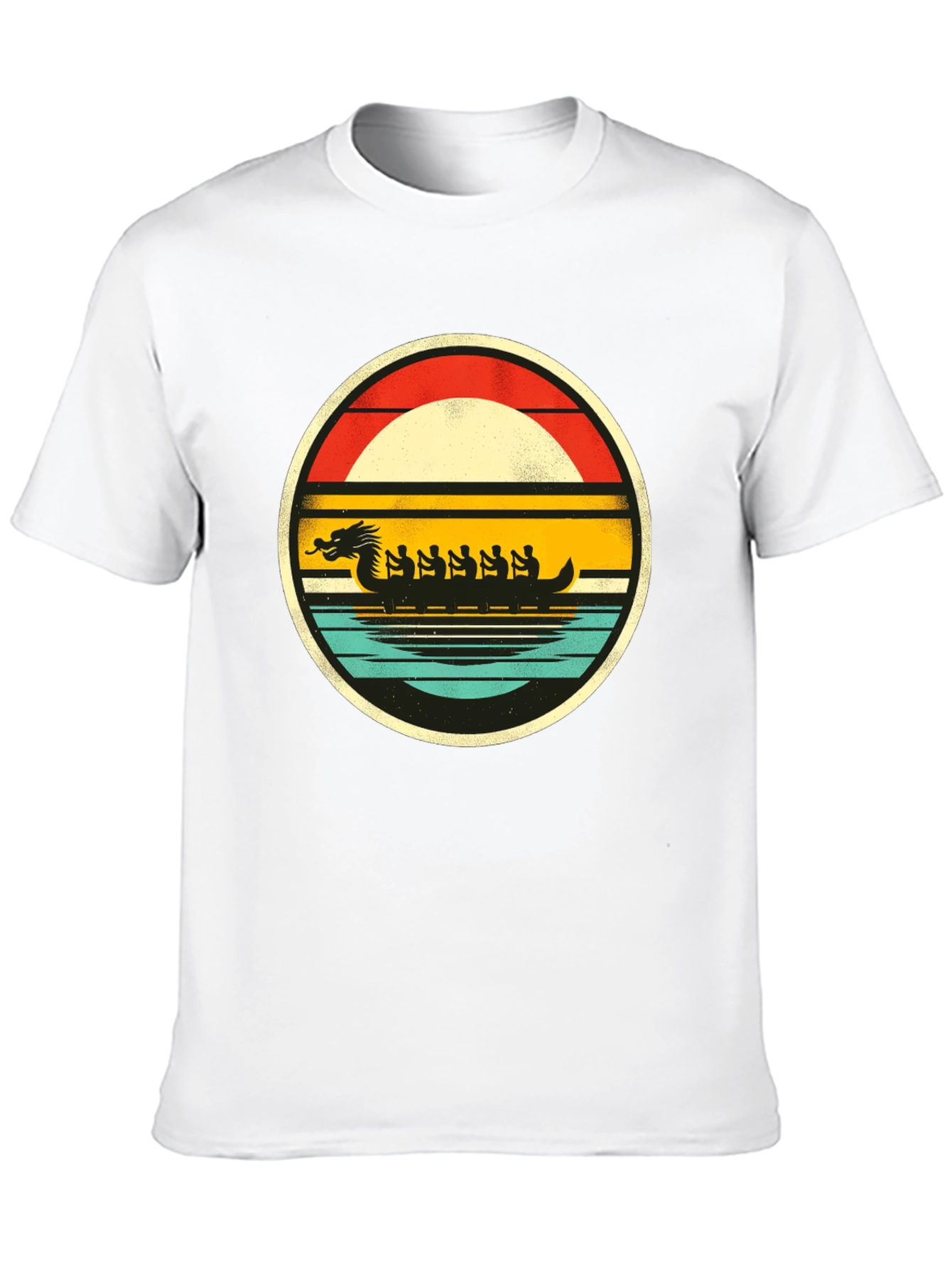Black Dragon Boat Retro T-Shirt view 10