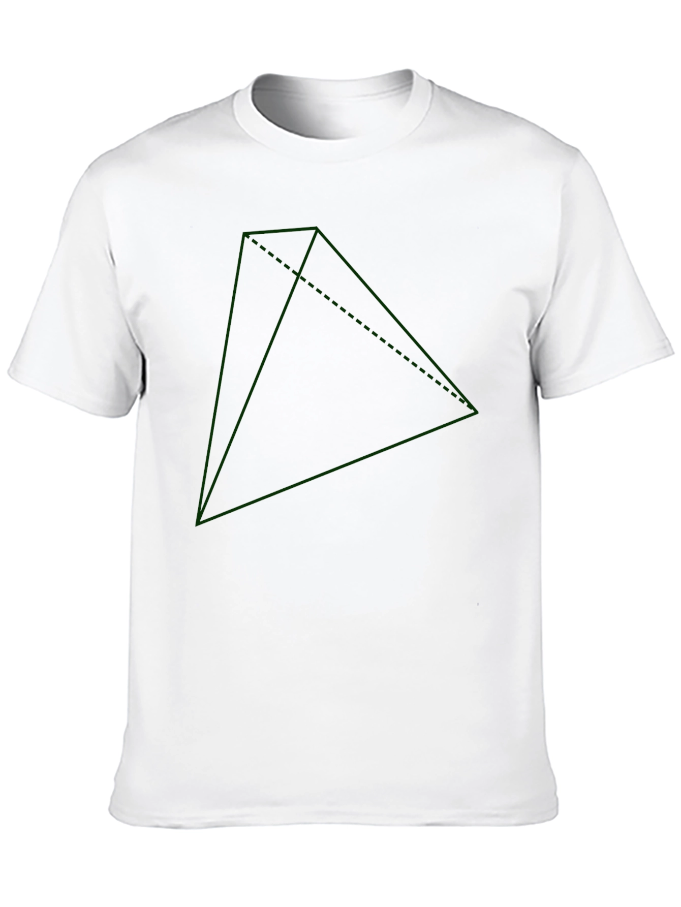 Black Geometric Green Triangle Graphic Black T-Shirt view 10