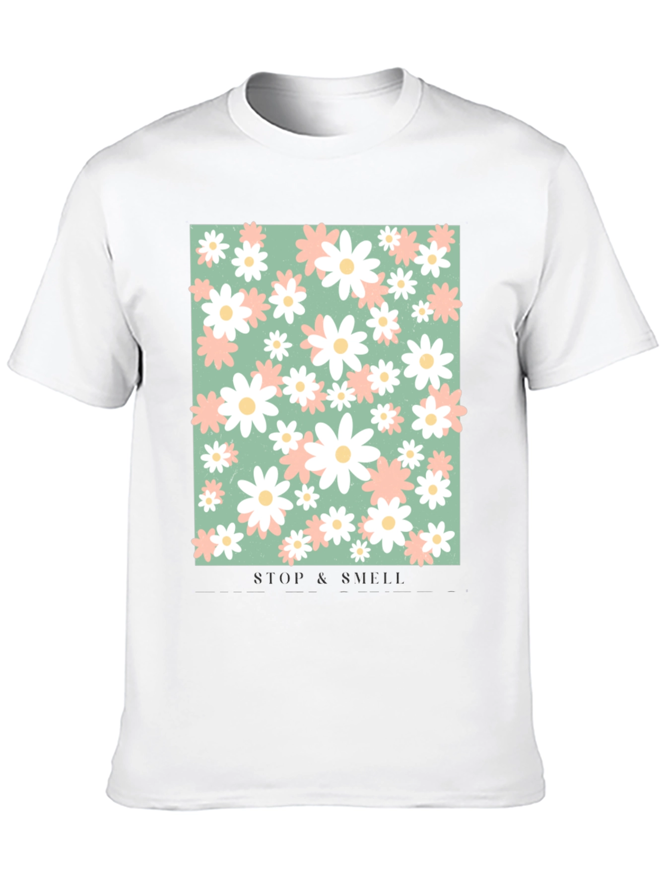 Black Floral Print T-Shirt - Stop and Smell the Flowers view 10