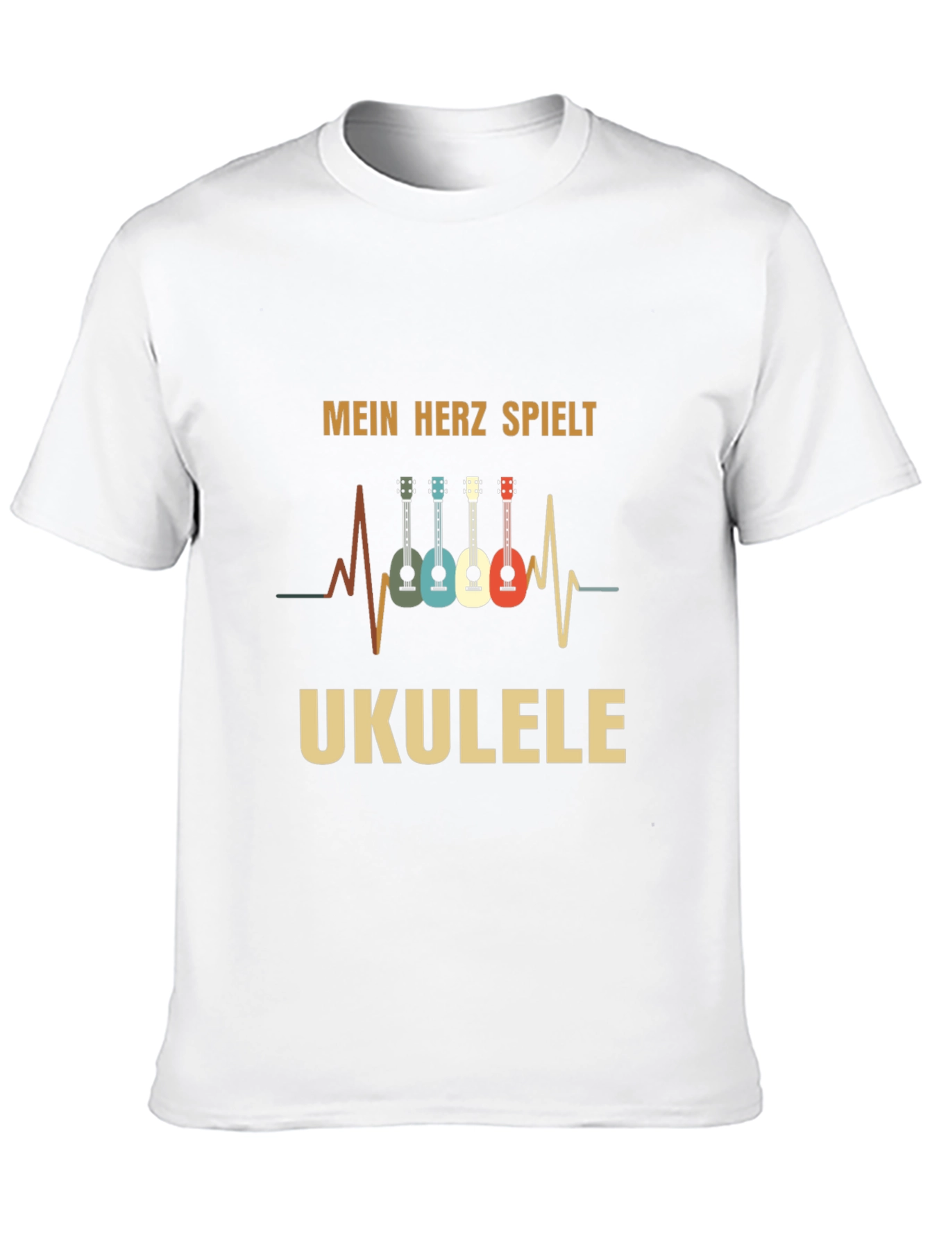 Black Mein Herz Spielt Ukulele Black T-Shirt view 10