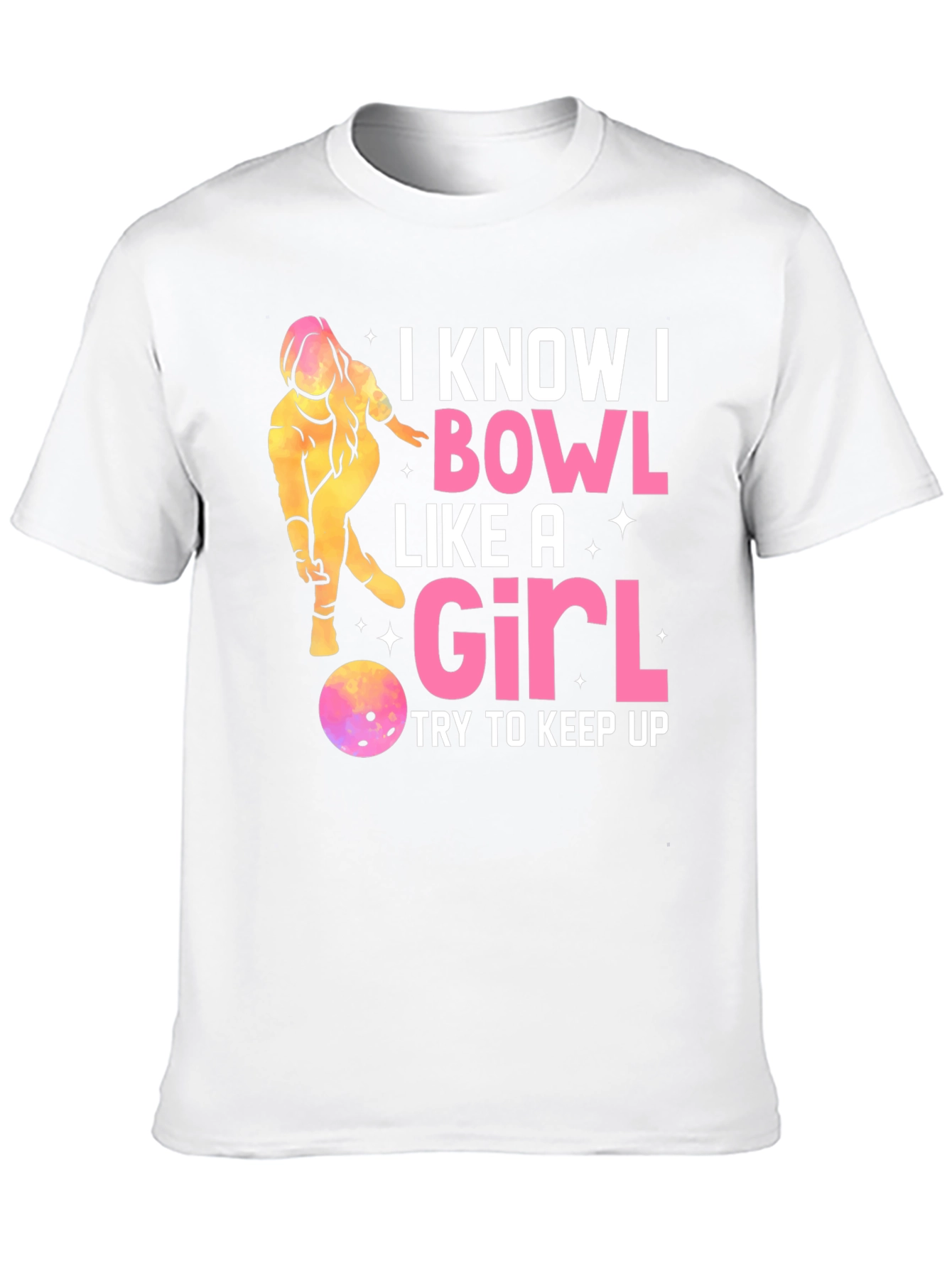 Black I Bowl Like a Girl T-Shirt - Funny Bowling Tee view 10