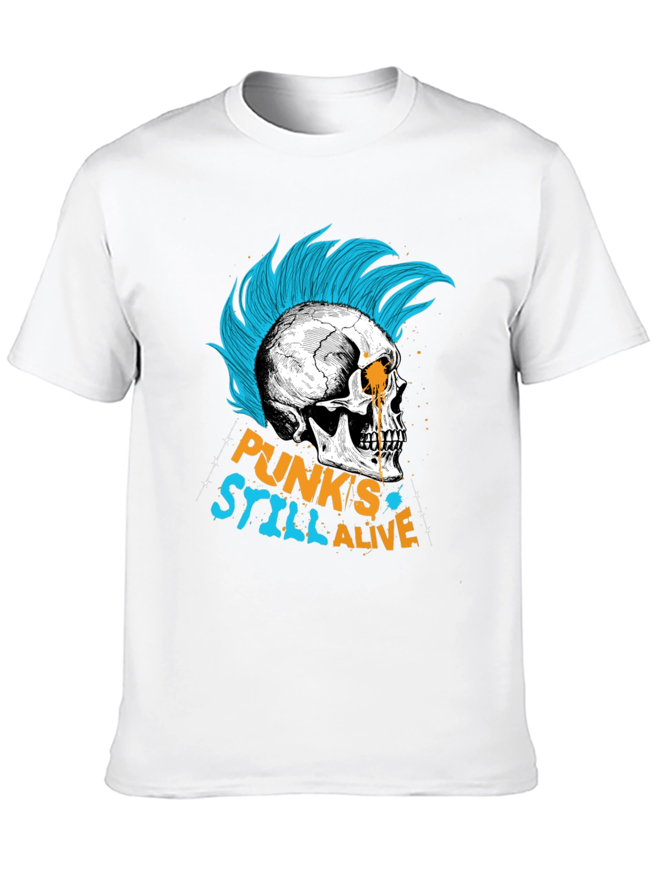 Black Punk's Still Alive Graphic Tee - Skull Design view 10