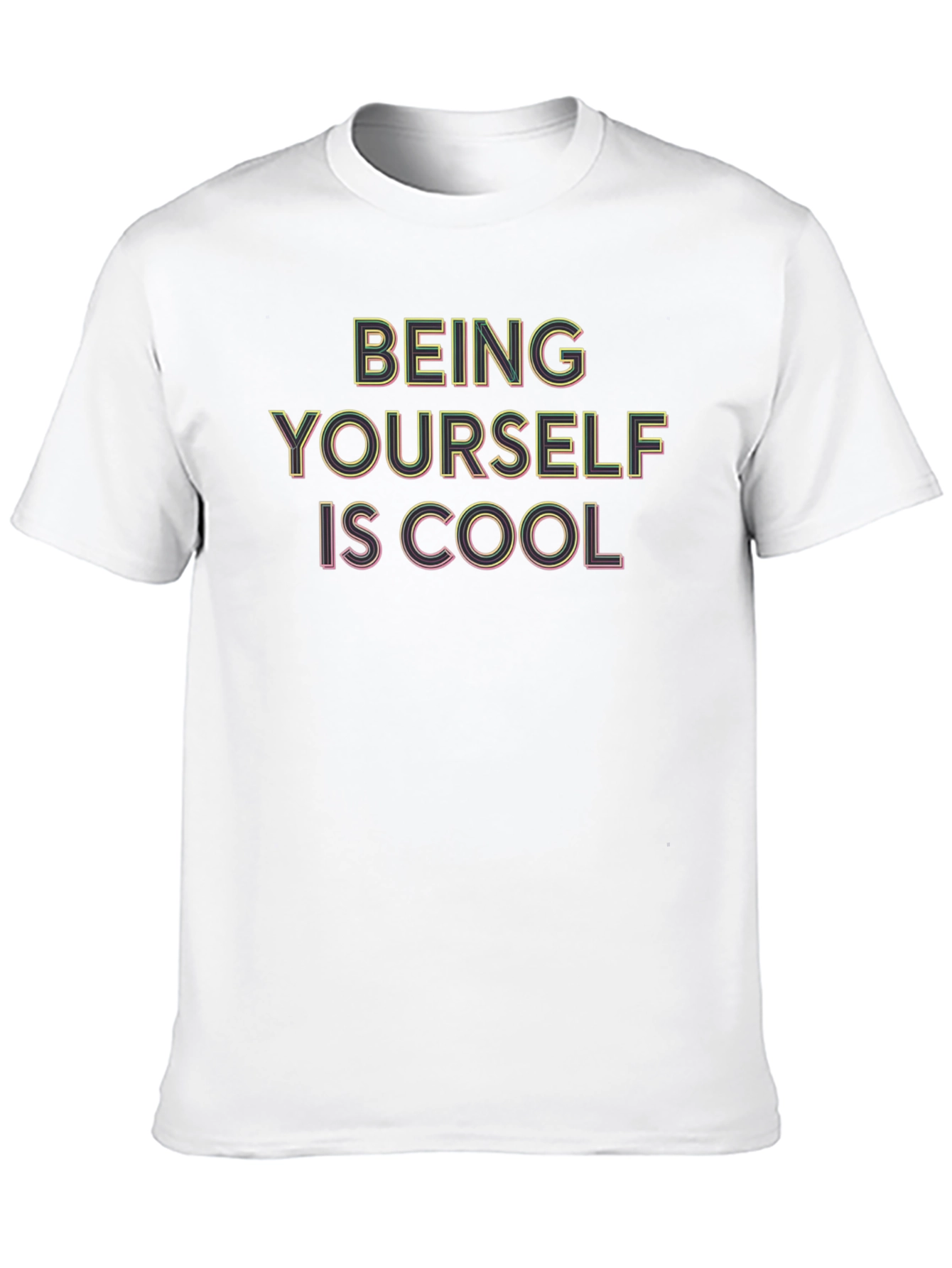 Black Being Yourself Is Cool Graphic Tee view 10