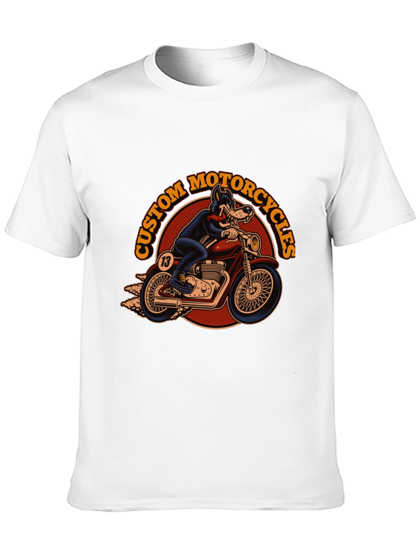 Custom Motorcycles Wolf Rider Black T-Shirt - 10