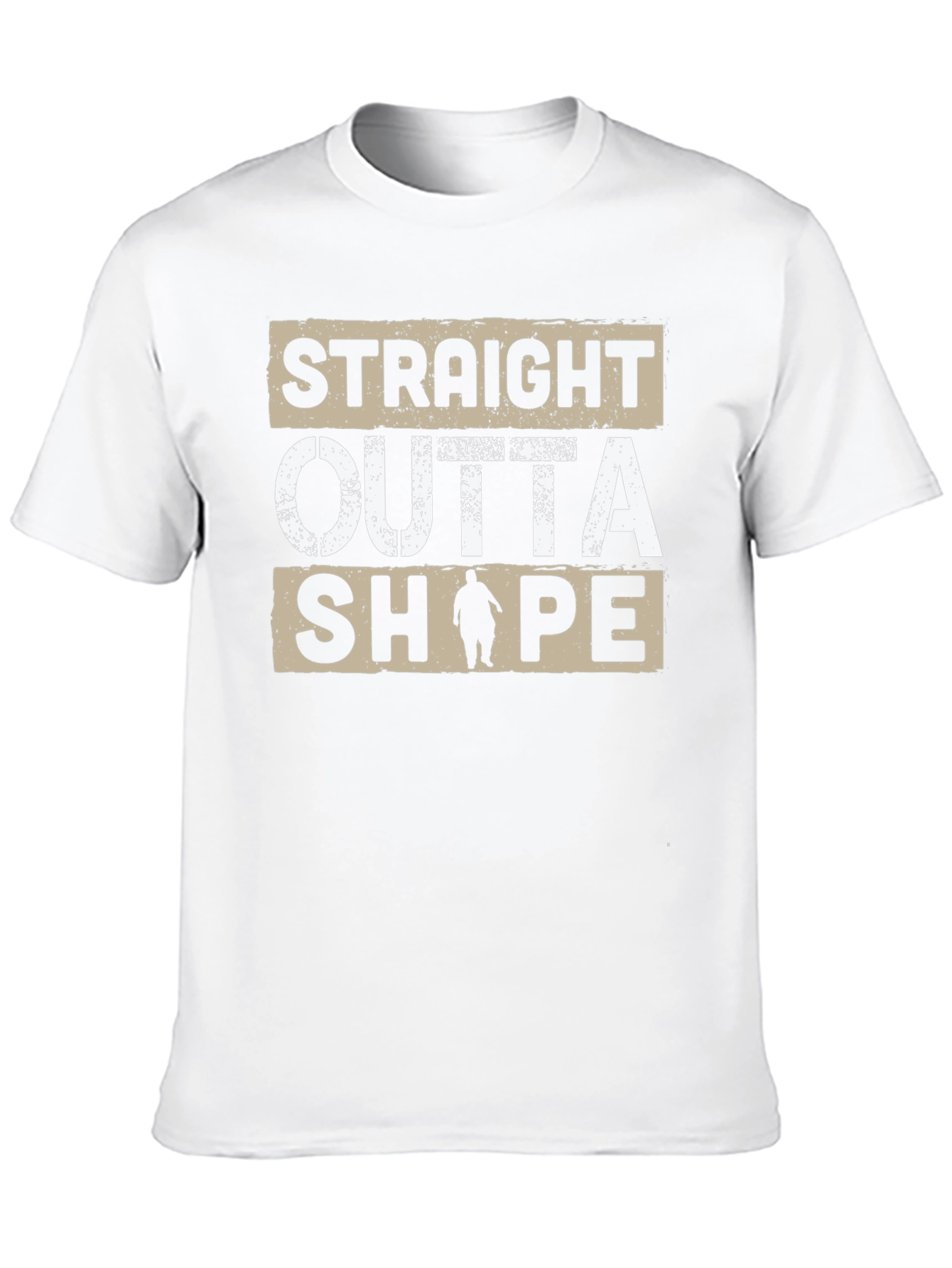Black Straight Outta Shape T-Shirt - Funny Graphic Tee view 10