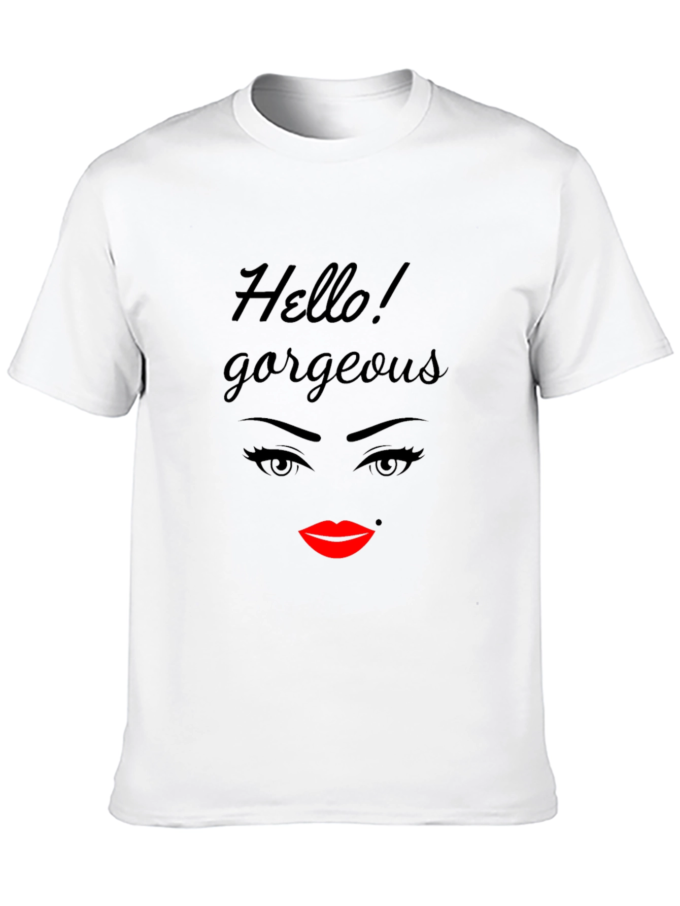Black Hello Gorgeous Graphic T-Shirt - Black view 10
