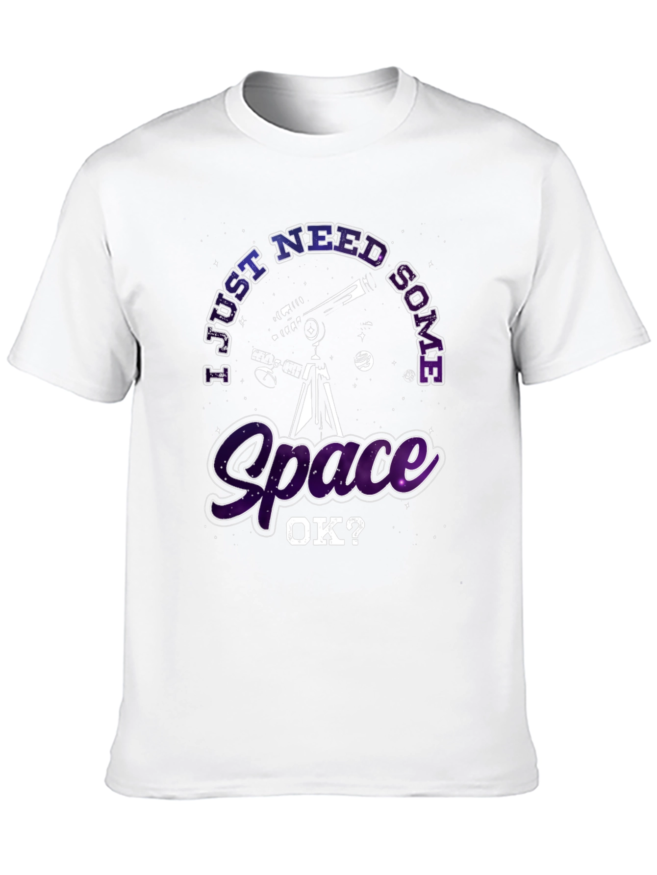 Black I Just Need Some Space Black T-Shirt view 10