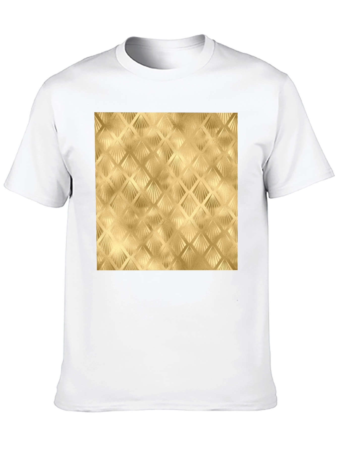Black Golden Art Deco Pattern Black T-Shirt view 10