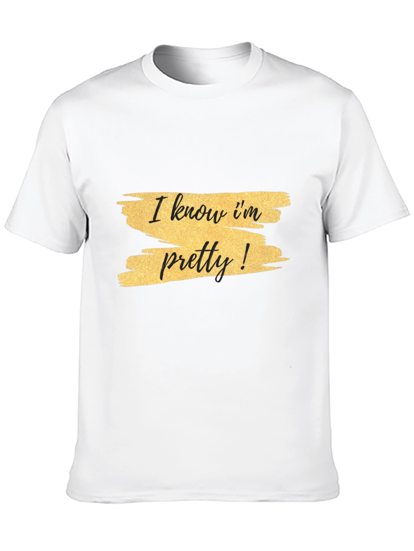 Black I Know I'm Pretty! Graphic Tee - Black view 10