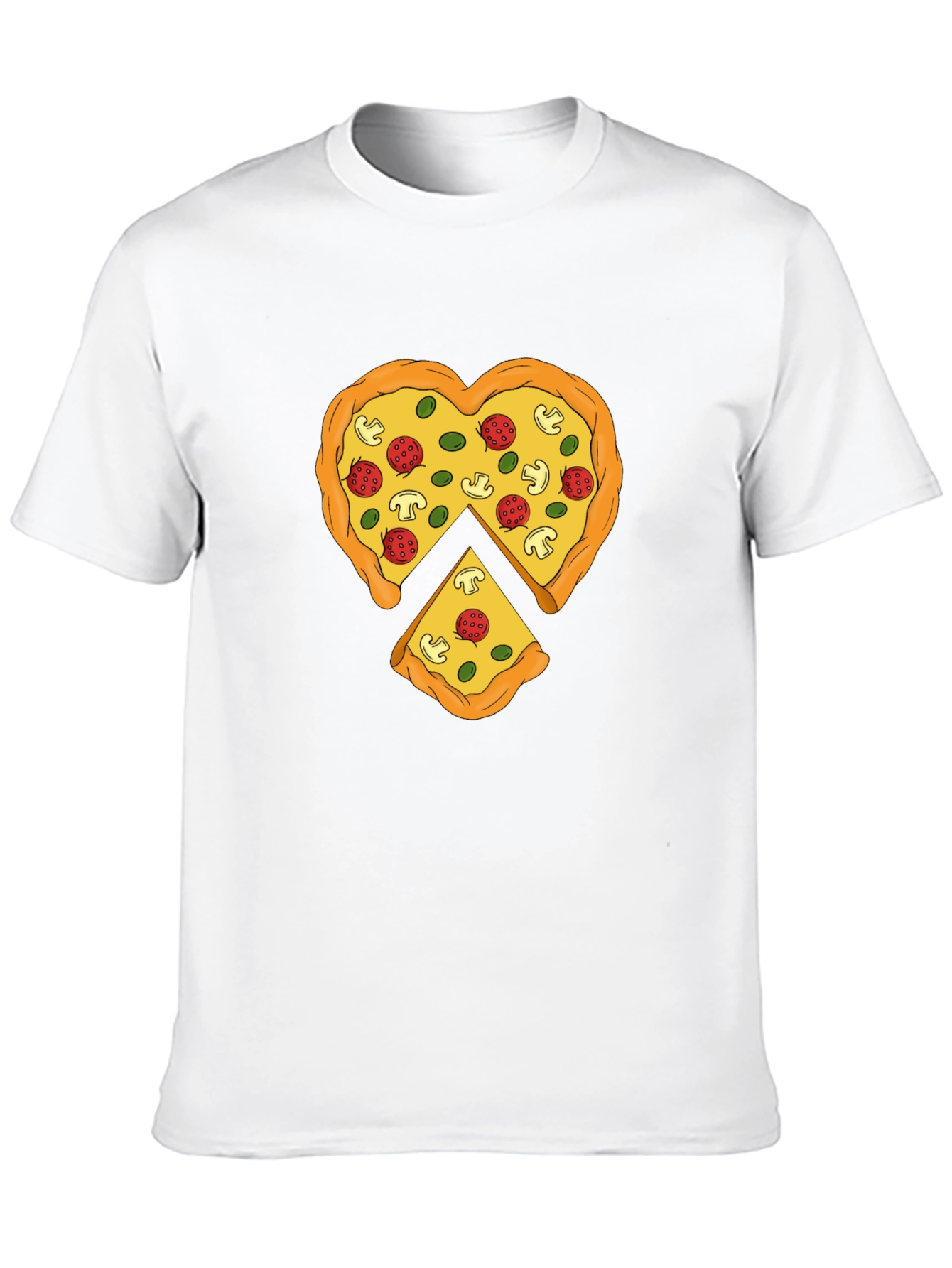 Black Pizza Heart Graphic Tee - Funny Food Lover T-Shirt view 10
