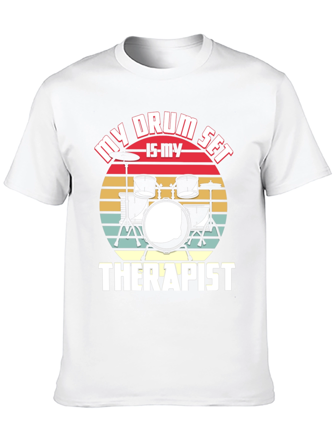 Black Drum Set Therapist Graphic Tee view 10