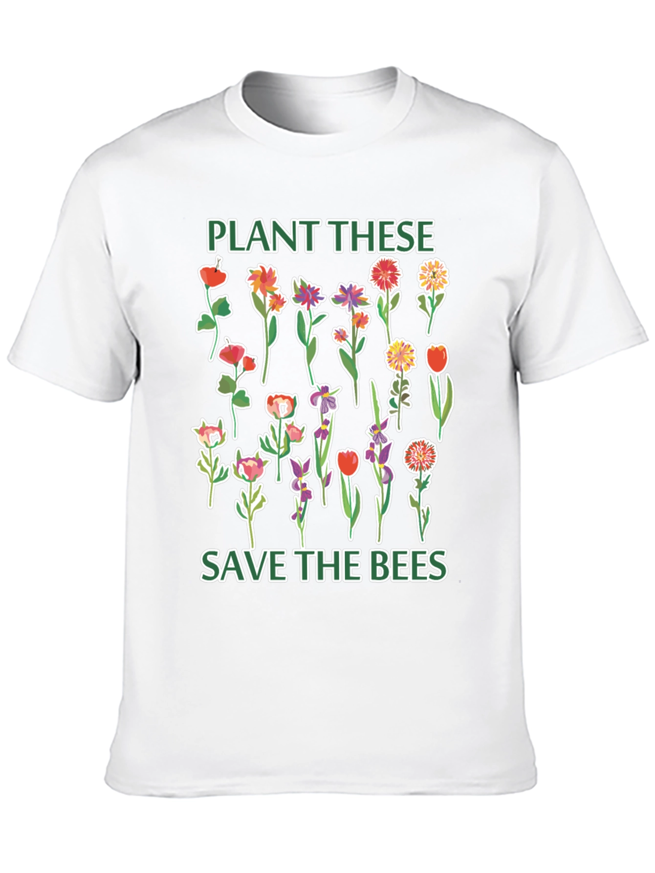 Black Plant These Save The Bees Graphic Tee view 10