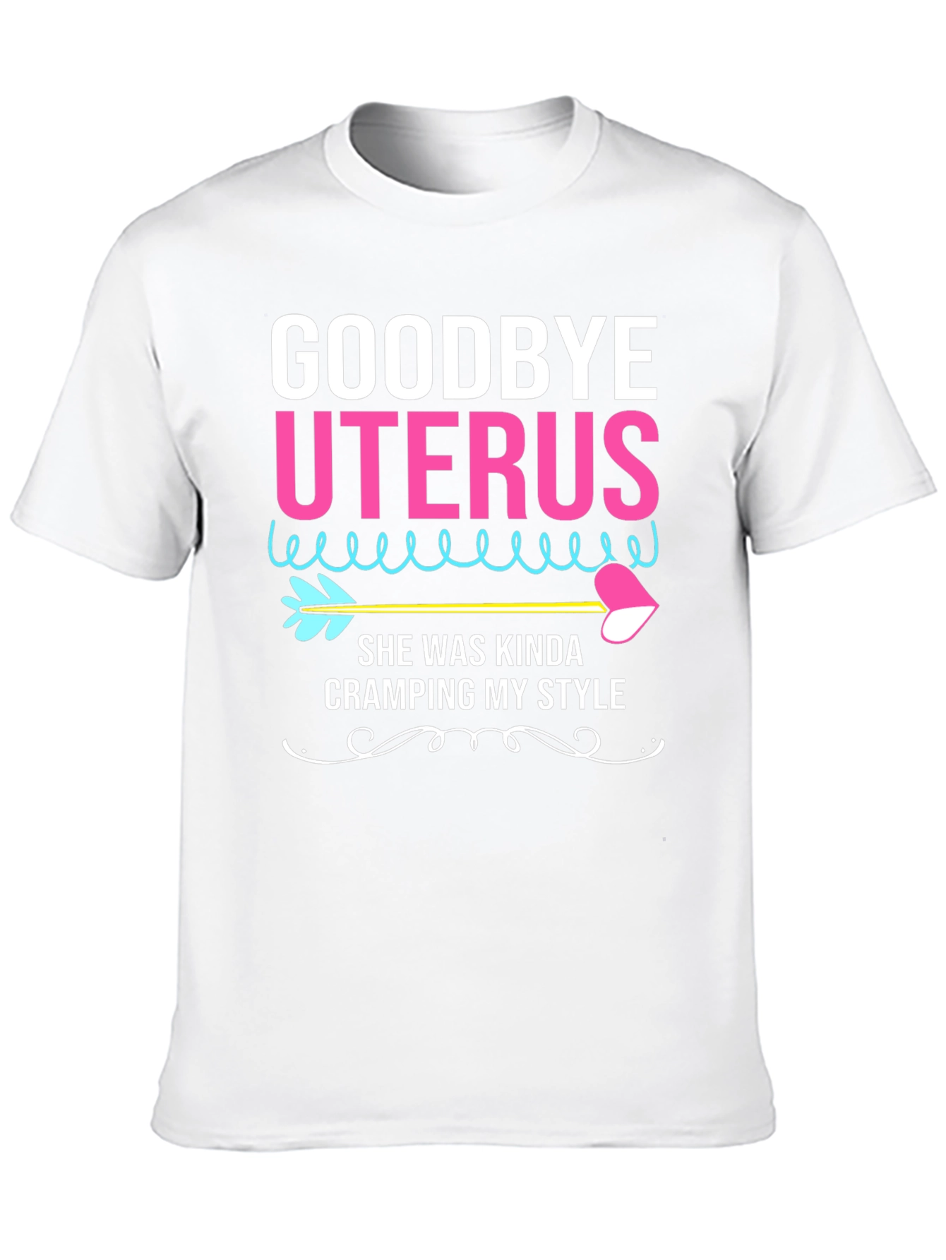 Black Goodbye Uterus Humor Graphic Tee view 10