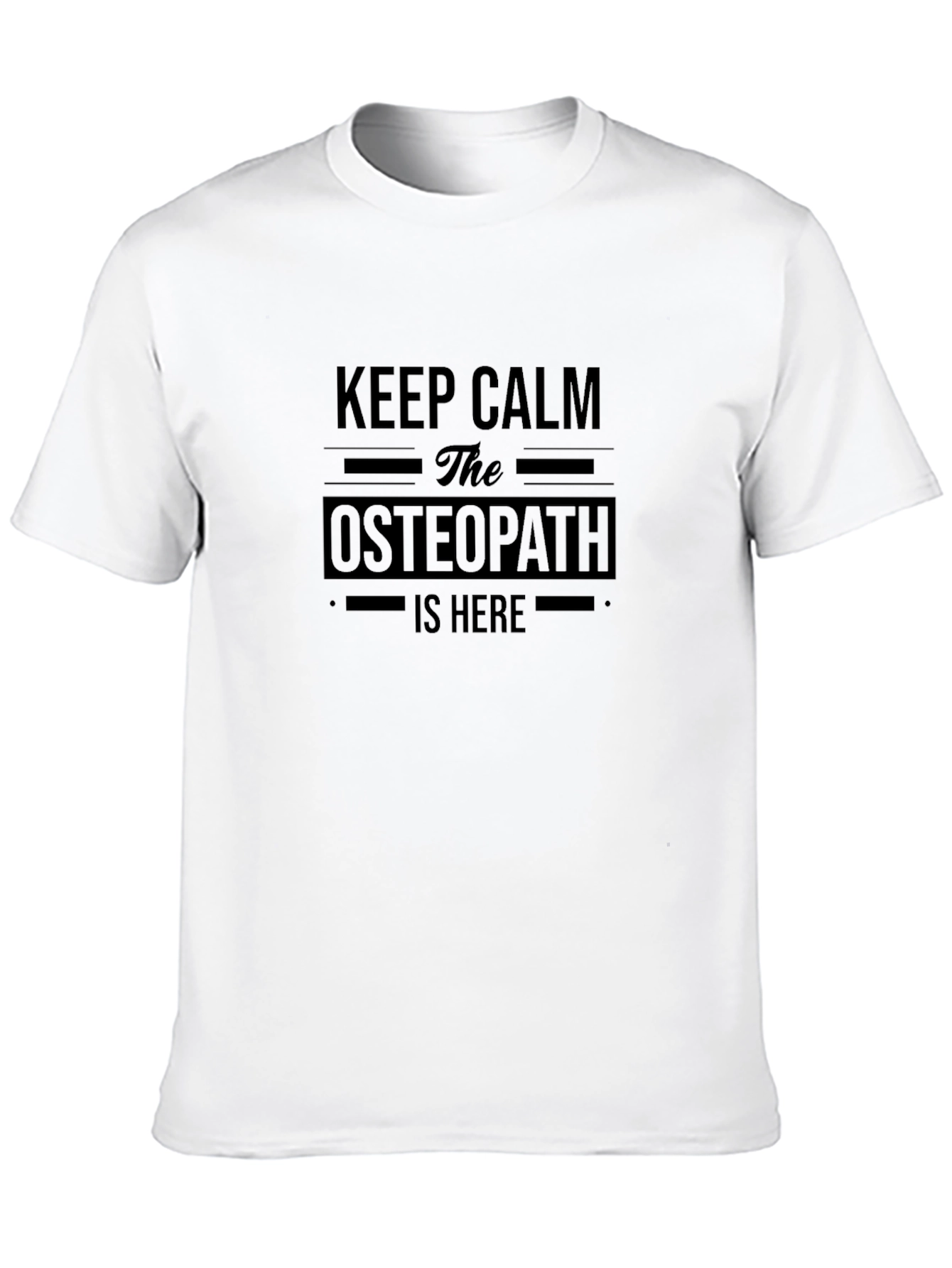 Black Keep Calm Osteopath T-Shirt - Black Cotton Tee view 10