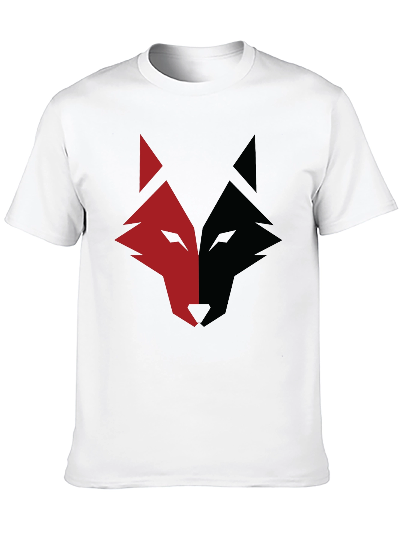 Black Red and Black Wolf Graphic Print T-Shirt view 10