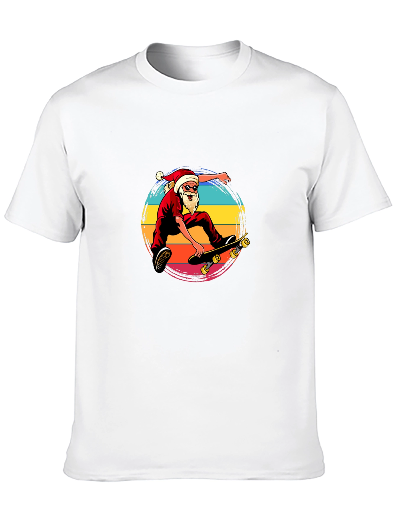 Black Skateboarding Santa T-Shirt view 10
