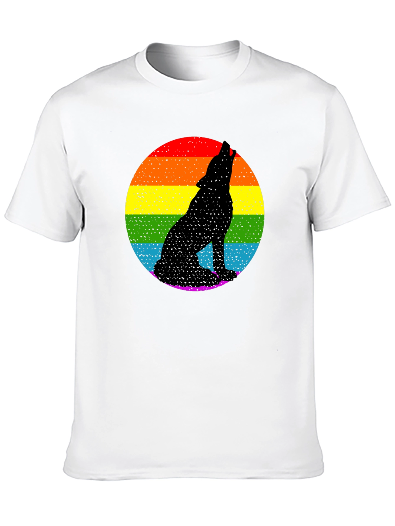 Black Rainbow Wolf Graphic Tee - Black Pride T-Shirt view 10