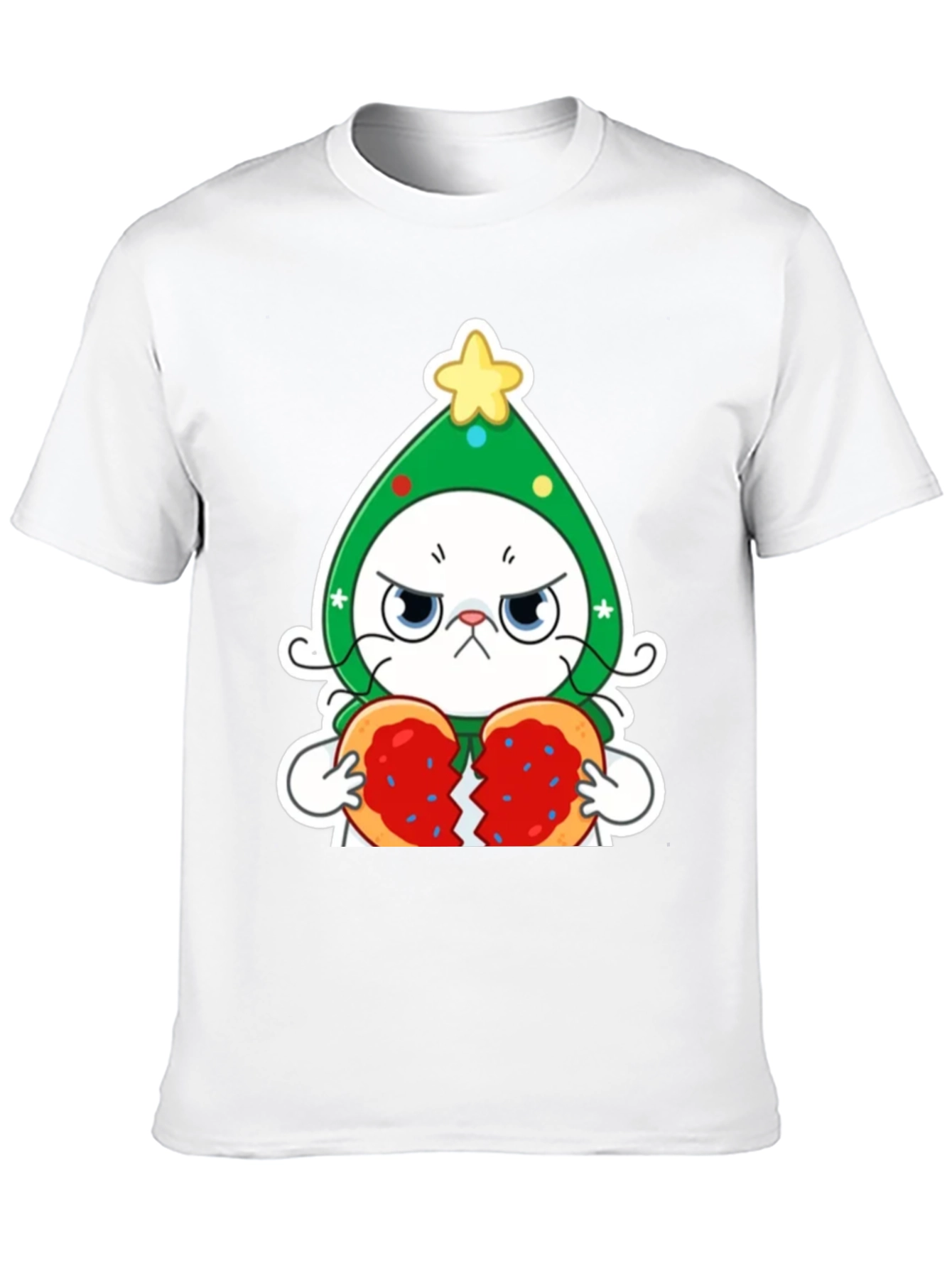 Black Grumpy Christmas Cat Unisex T-Shirt view 10