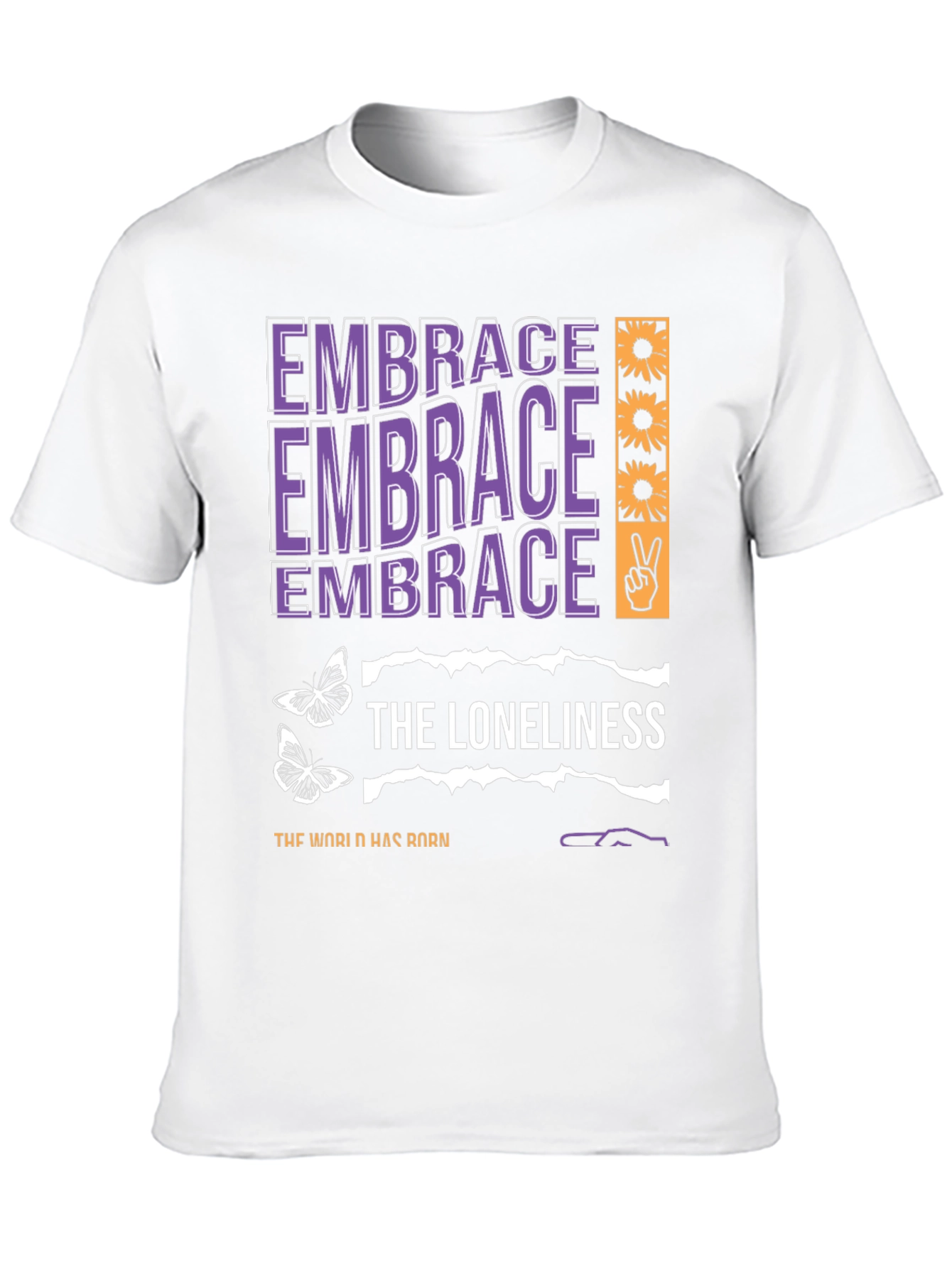 Black Embrace Loneliness Graphic Tee view 10